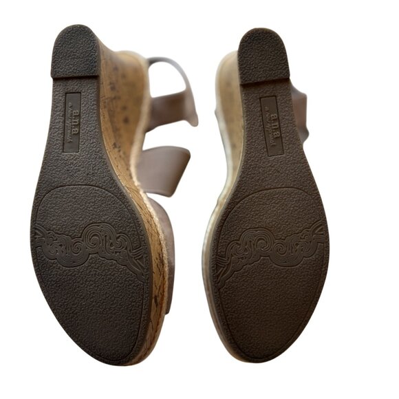 Ana Nautical Beige Elastic Strap Wedge Sandals 3.5" Heel Womens Size 11M - Picture 13 of 14